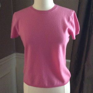 Light Pink Short Sleeve Cashmere Top